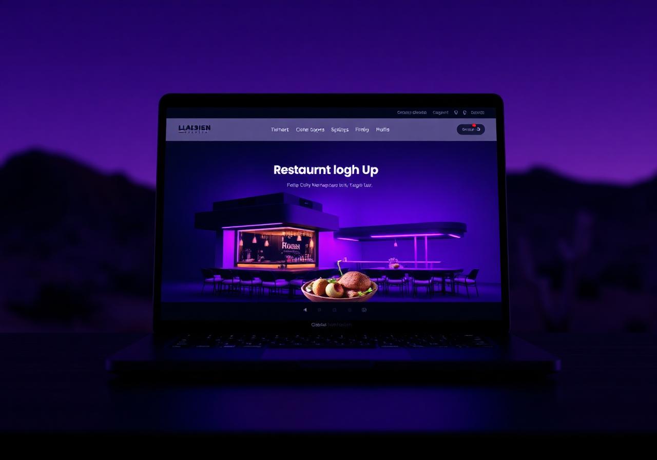 Modern restaurant website mockup